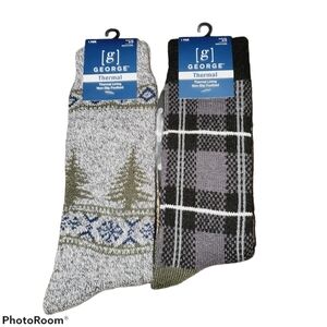 George NWT Non-Slip Long Thermal Socks 2 Pair 311